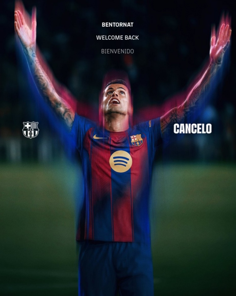 华体会官网-巴萨重新发布坎塞洛租借回归海报，此前因手续未完成删除相关帖文